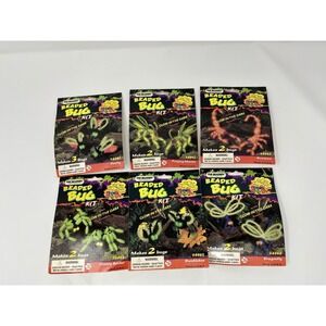 Vtg Beadery Beaded Bug Kit Lot of 6 Glow in the Dark Craft Kits NOS Sealed Scorp
